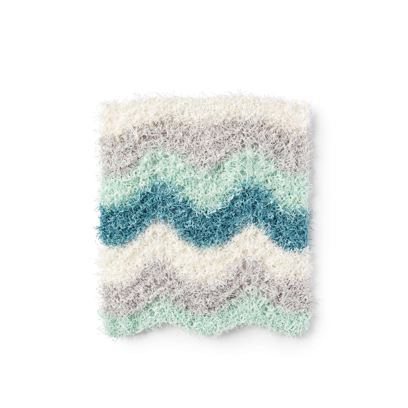 Red Heart Feather and Fan Waves Knit Dishcloth
