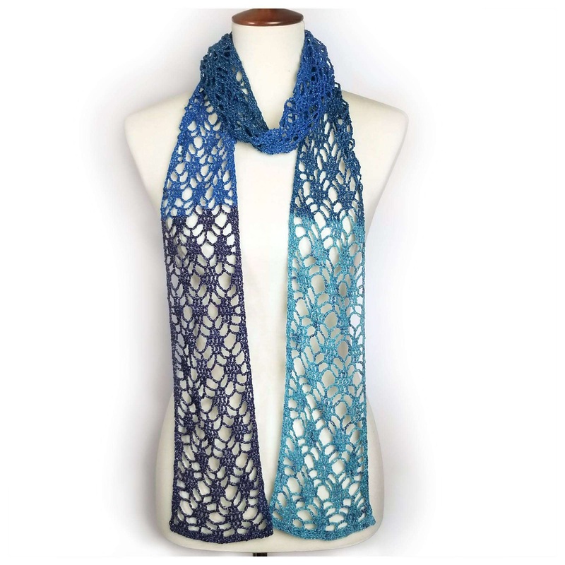 Red Heart One Skein Diamond Lace Crochet Scarf