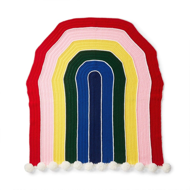 Red Heart Over the Rainbow Crochet Blanket