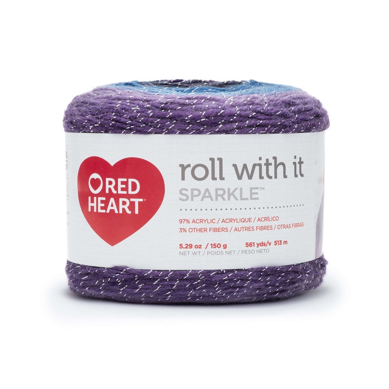 Red Heart Roll With It Sparkle Yarn – Clearance Shades