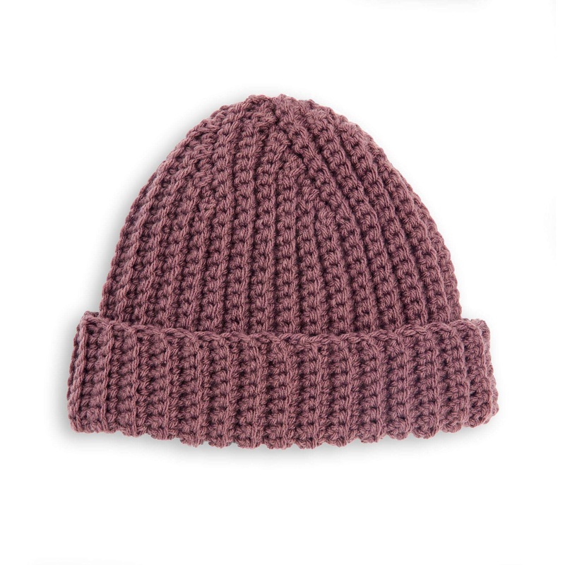 Red Heart Vertical Ridges Crochet Hat for Him