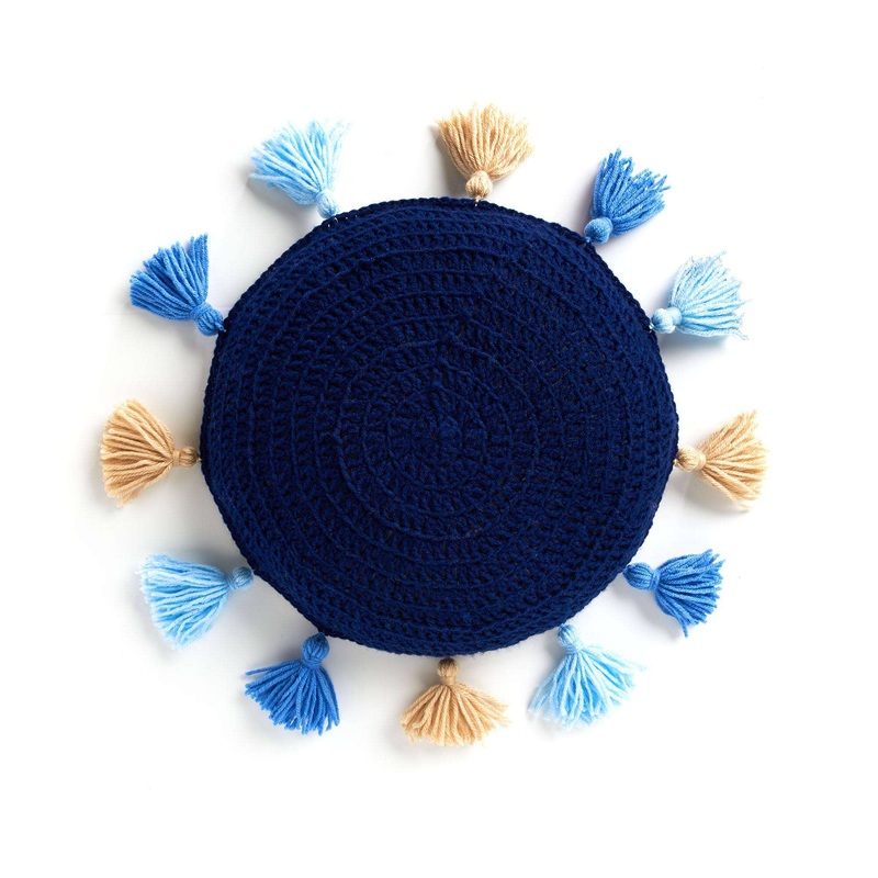 Red Heart Crochet Fringe Party Pillow