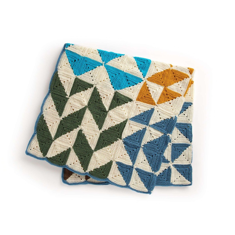 Red Heart Crochet Modern Patchwork Sampler Blanket