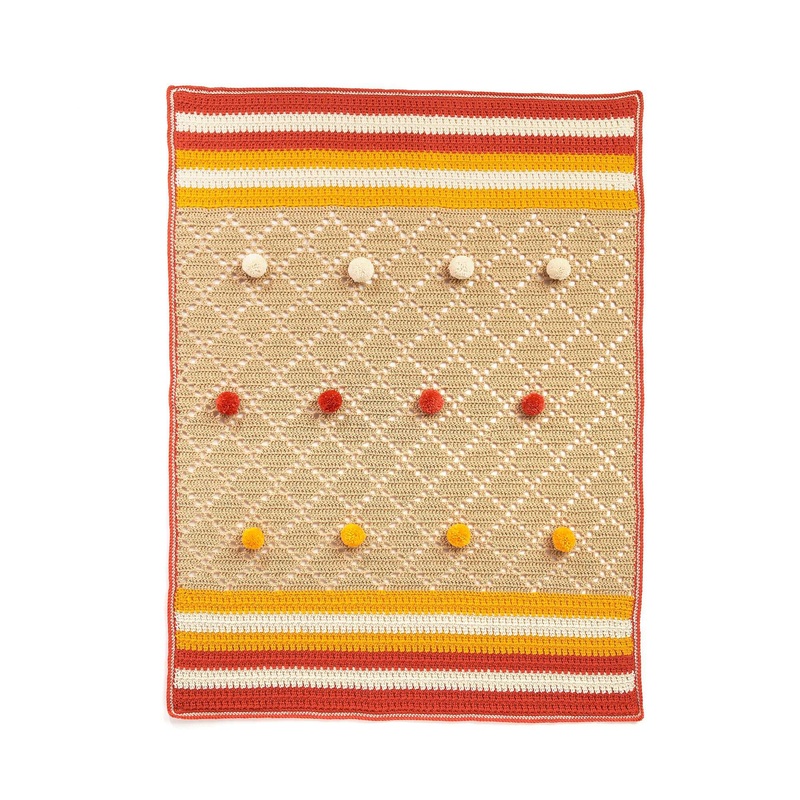 Red Heart Crochet Pompom Party Blanket
