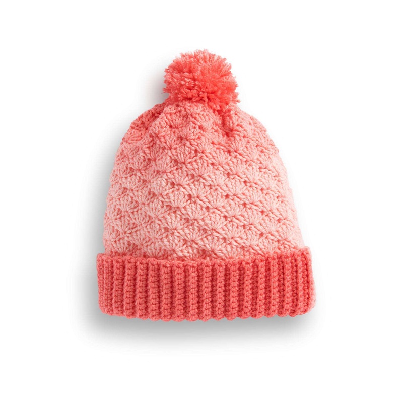 Red Heart Crochet Shell Stitch Basic Hat