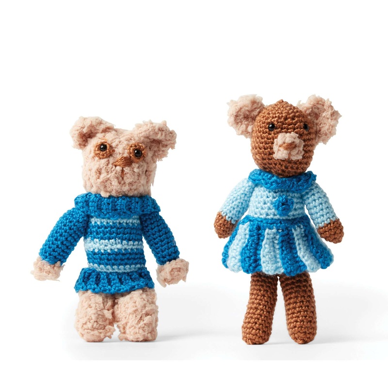 Red Heart Crochet Amigurumi Brother and Sister Bears