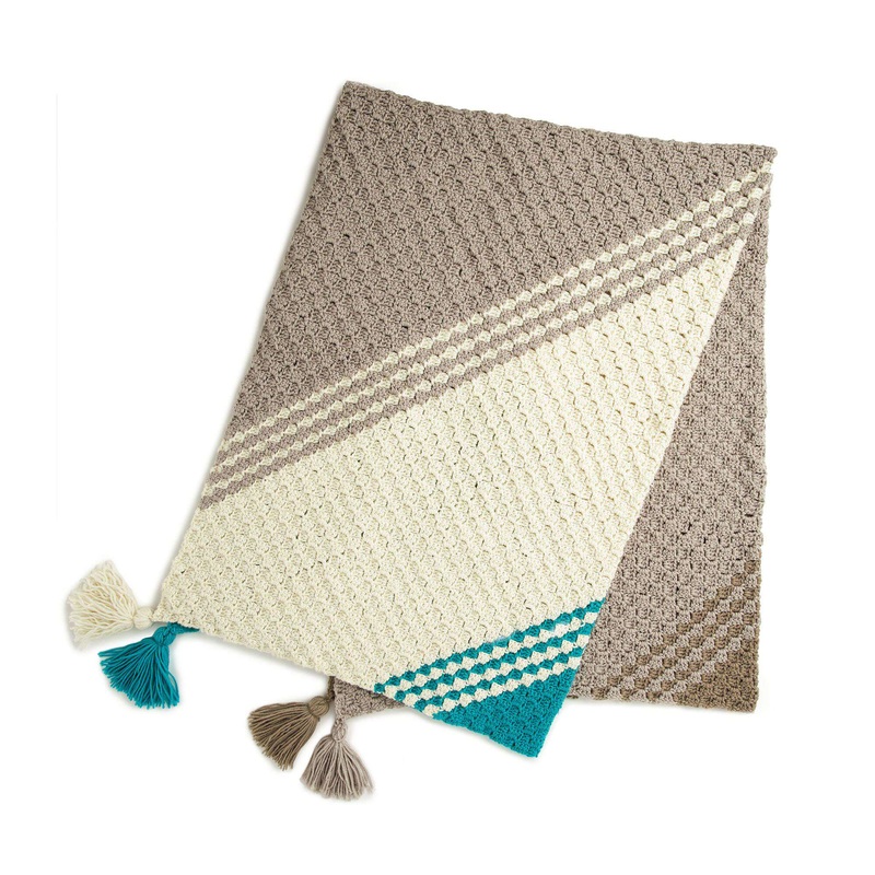 Red Heart Diagonal Fade Crochet Blanket