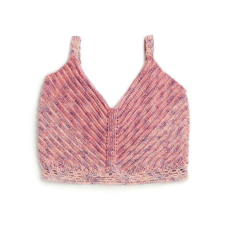 Red Heart Eyelet Stitch Crochet Bralette