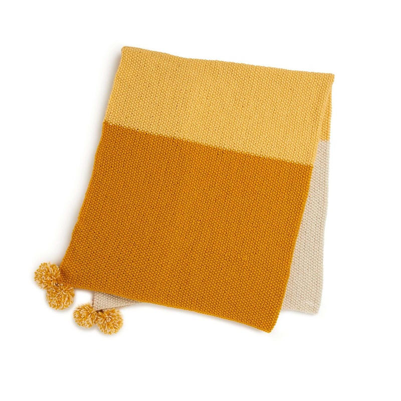 Red Heart Seed Stitch Ombre Knit Blanket