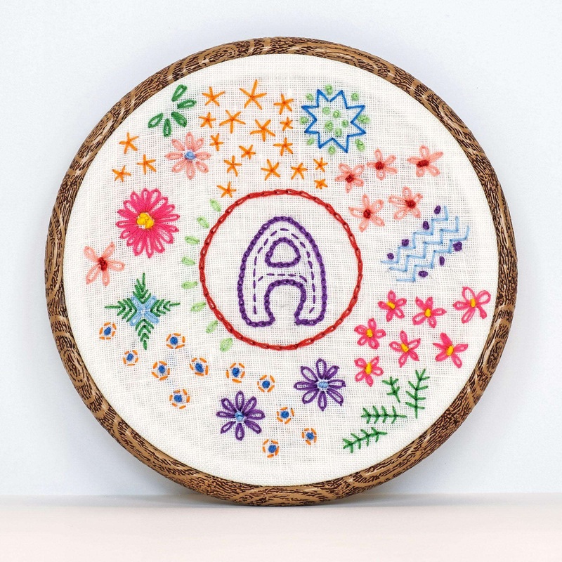 Anchor Circle of Flowers Hand Embroidery Design