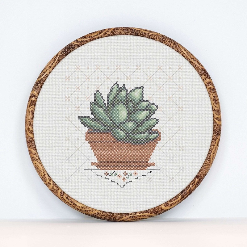 Anchor Embroidery Cross Stitch Succulent