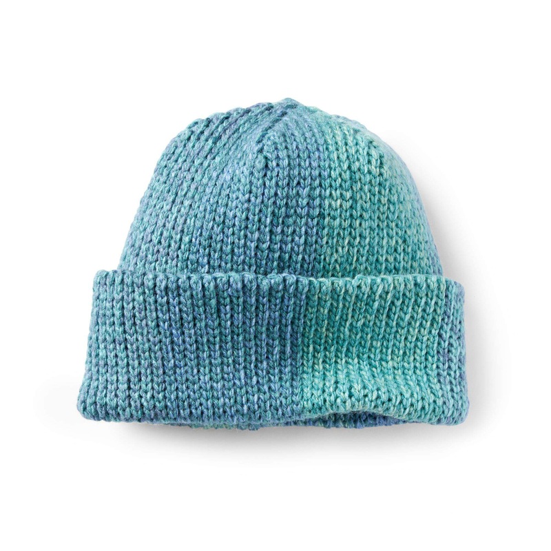 Red Heart Blue Waters Crochet Beanie
