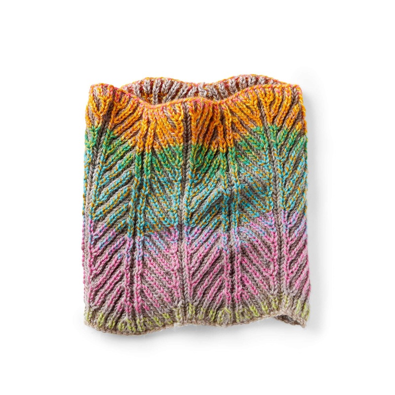 Red Heart Brioche Knit Zigzag Cowl