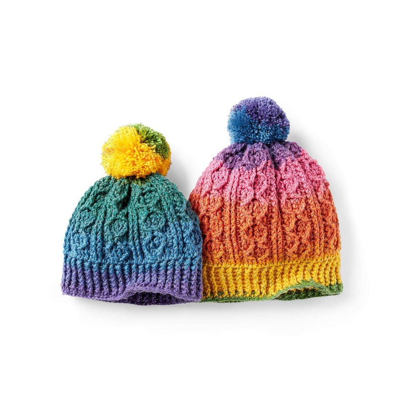 Red Heart Cable Twists Crochet Hat