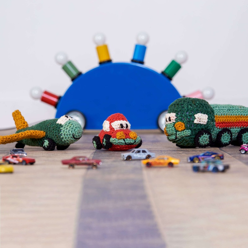 Red Heart Car, Plane & Truck Crochet Toys