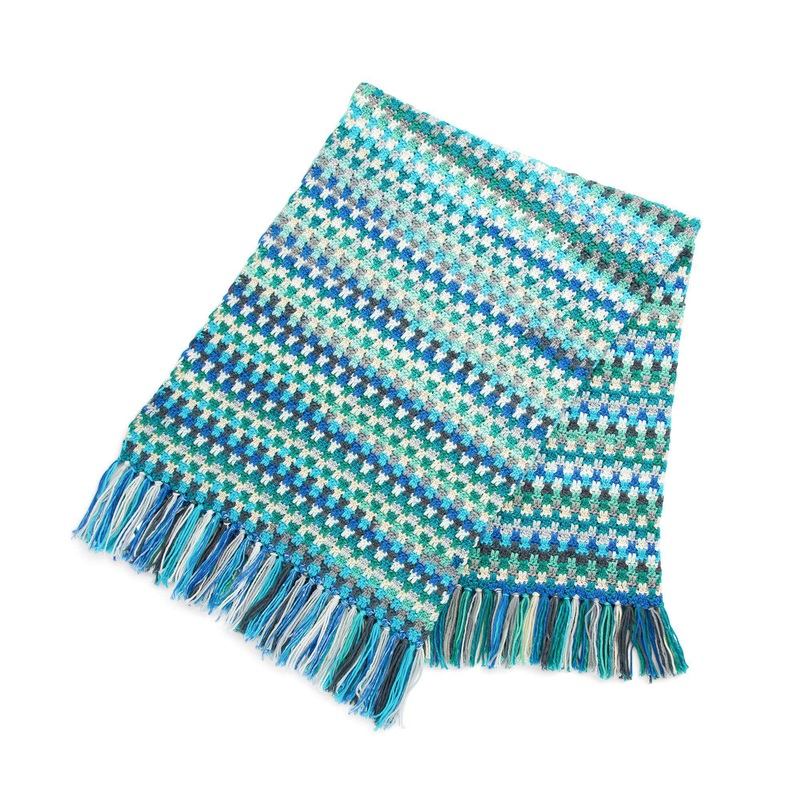 Red Heart Colorweave Crochet Blanket