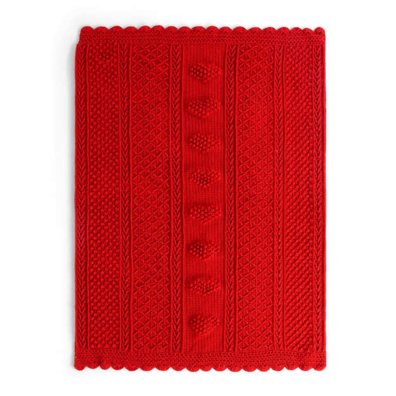 Red Heart Crochet Aran Hearts Throw