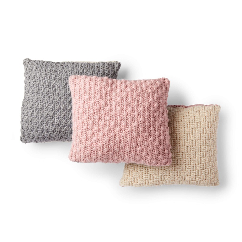 Red Heart Crochet Luxe Pillow Trio
