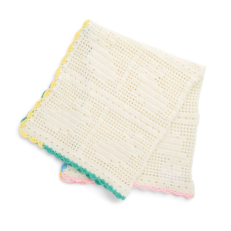 Red Heart Filet Crochet Bunny Blanket