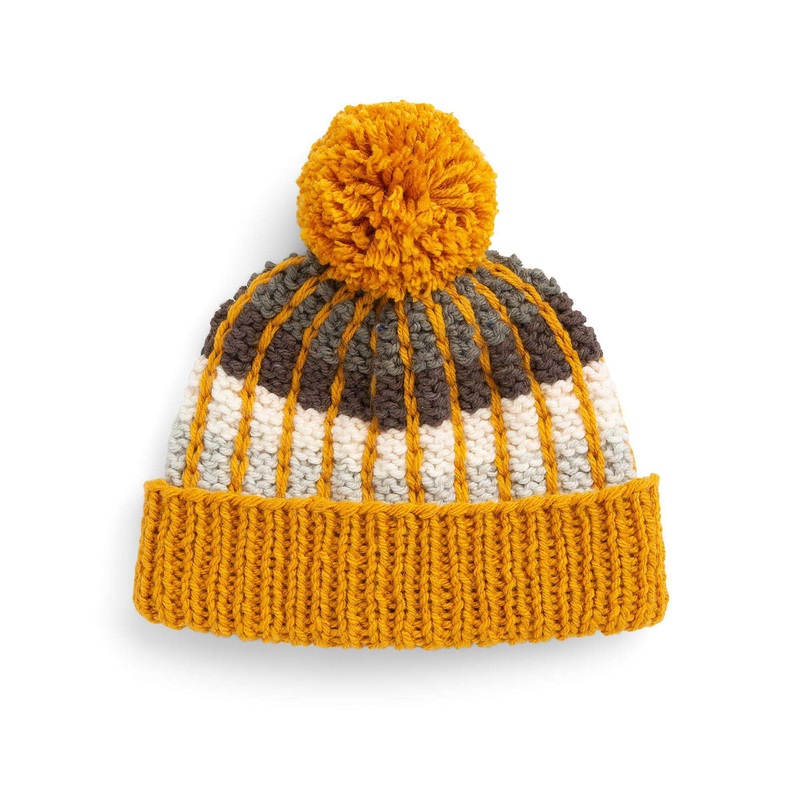 Red Heart Highlighter Lines Knit Hat