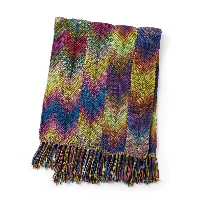 Red Heart That’s the Point Chevron Crochet Blanket