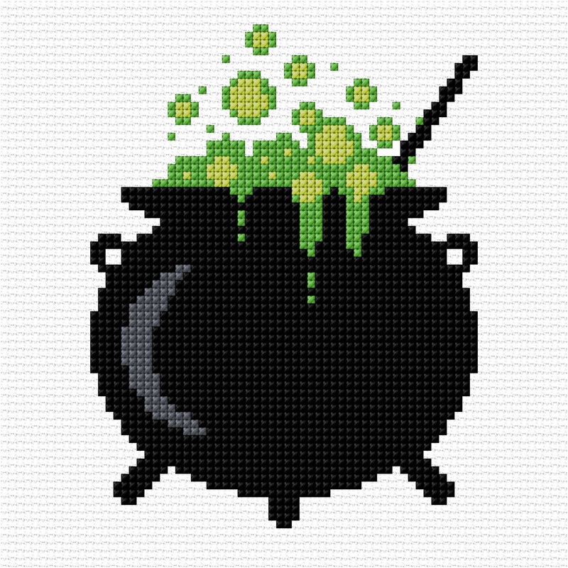 Anchor Embroidery Halloween Cauldron Cross Stitch