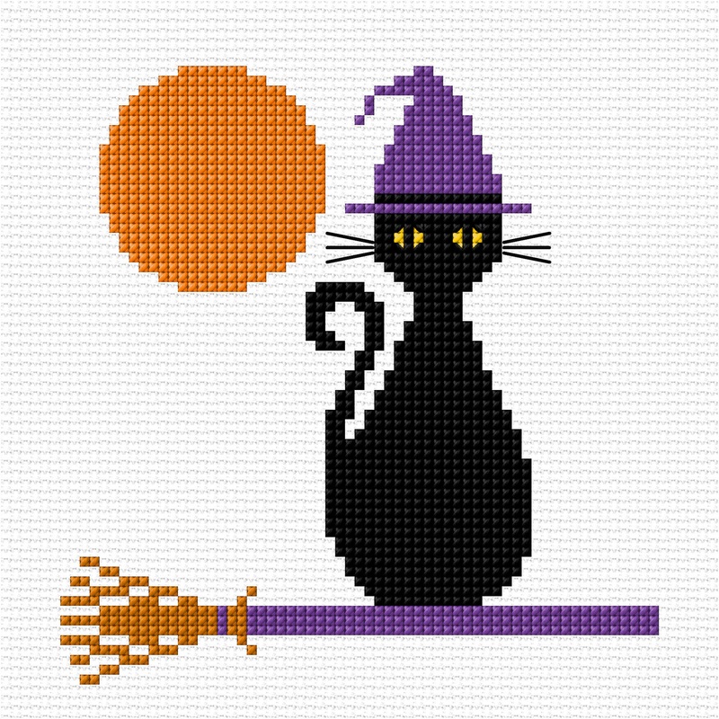 Anchor Embroidery Halloween Kitty Cross Stitch