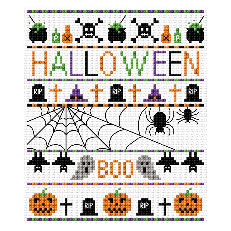 Anchor Embroidery Halloween Sampler Cross Stitch Design