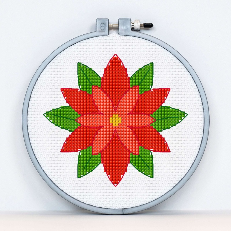Anchor Embroidery Poinsettia Cross Stitch