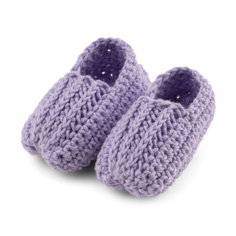 Aunt Crochet Lydia’s Flat Booties with Inset