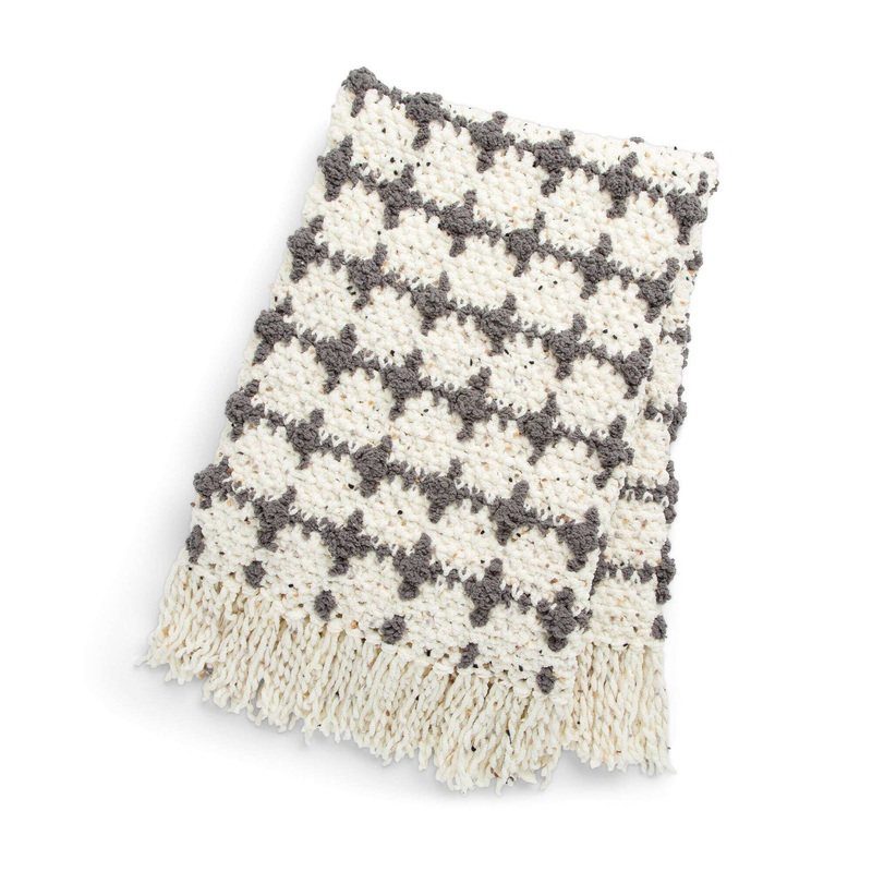 Bernat Bobble Grid Crochet Blanket