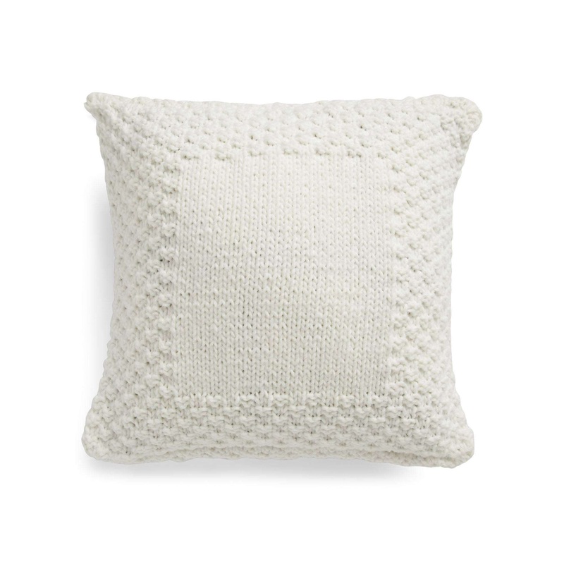 Bernat Check Border Knit Pillow