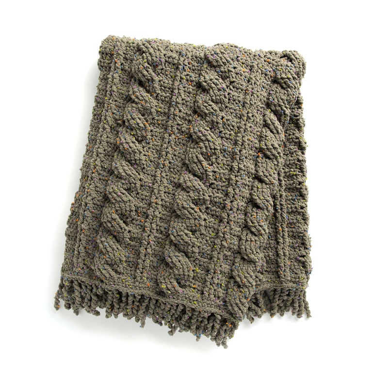 Bernat Confetti Crochet Cables Afghan