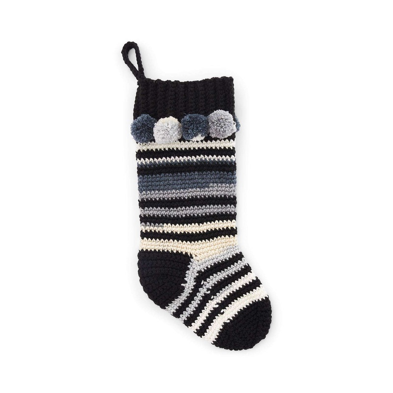 Red Heart Crochet Kitsch Striped Stocking