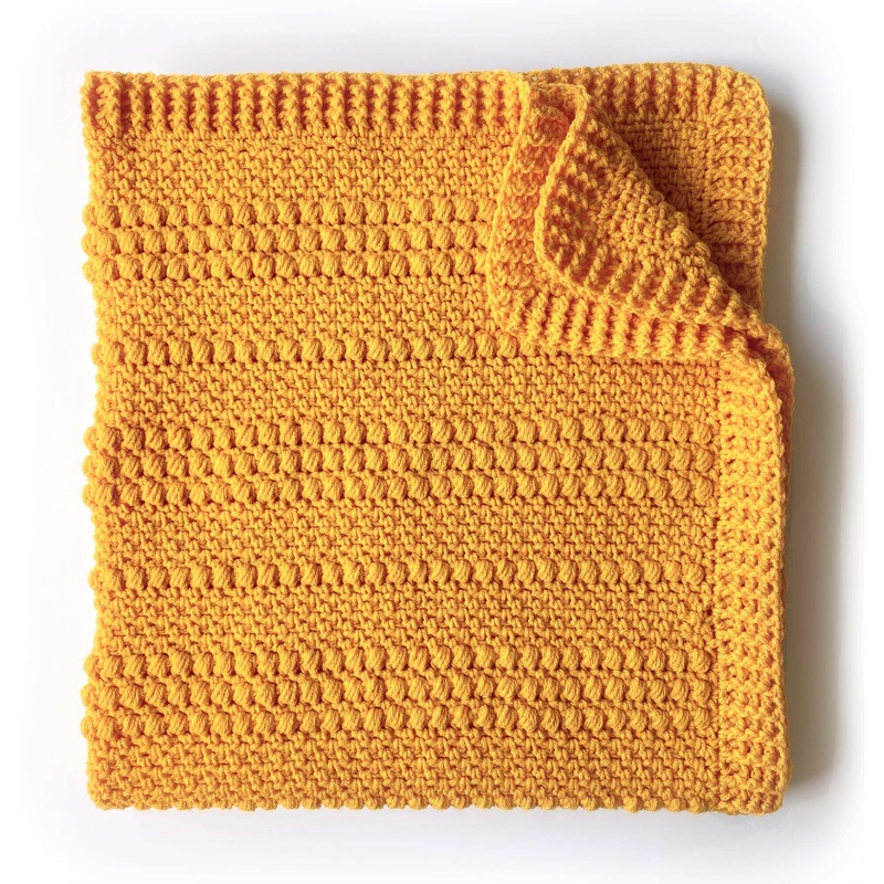 Red Heart Gold Puffs Crochet Baby Blanket