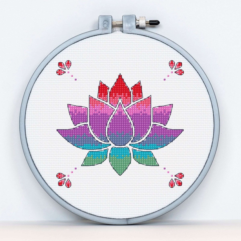 Anchor Embroidery Lotus Flower Cross Stitch Design