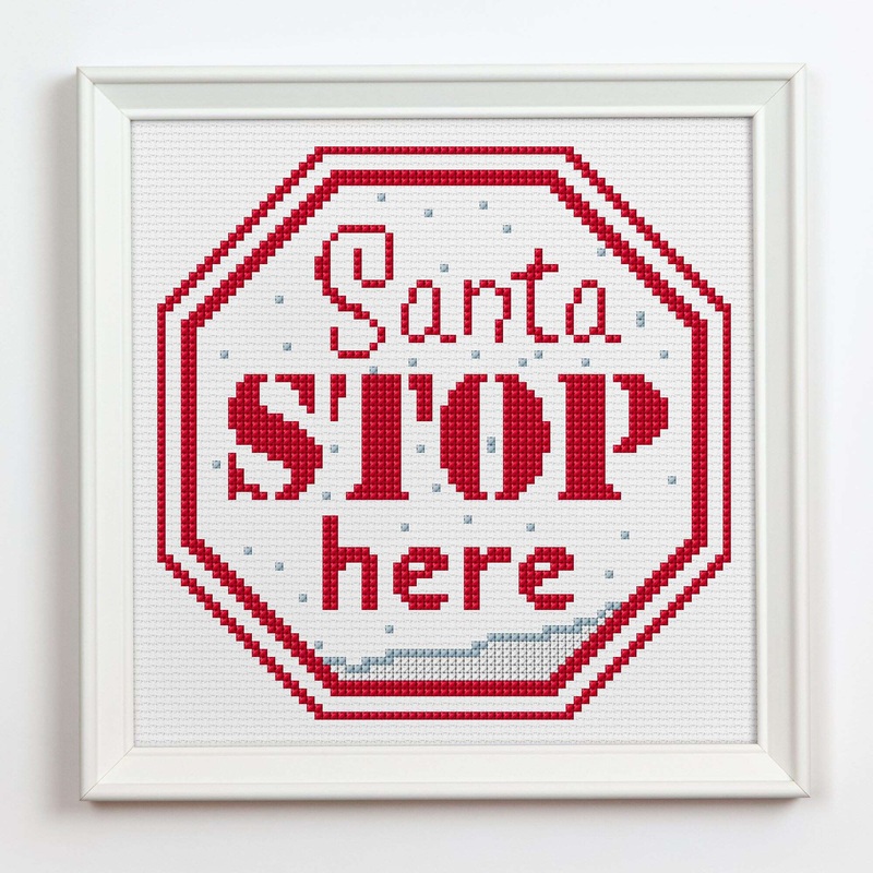 Anchor Embroidery Santa Stop Here Cross Stitch