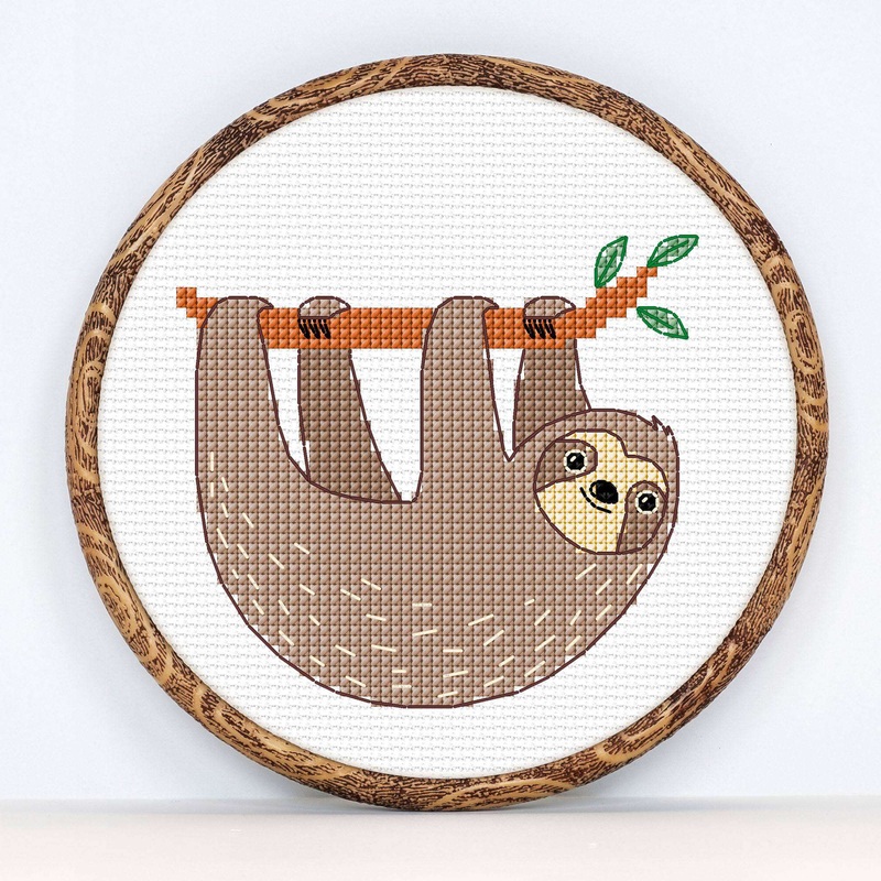 Anchor Embroidery Sloth Cross Stitch Design