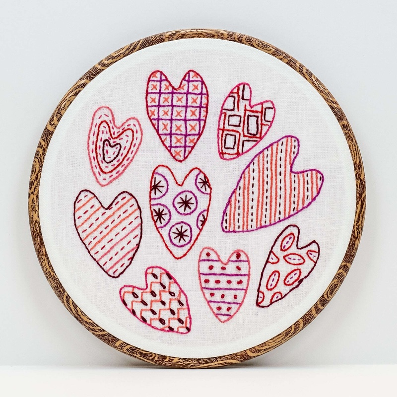 Anchor Hoop of Hearts Embroidery Design