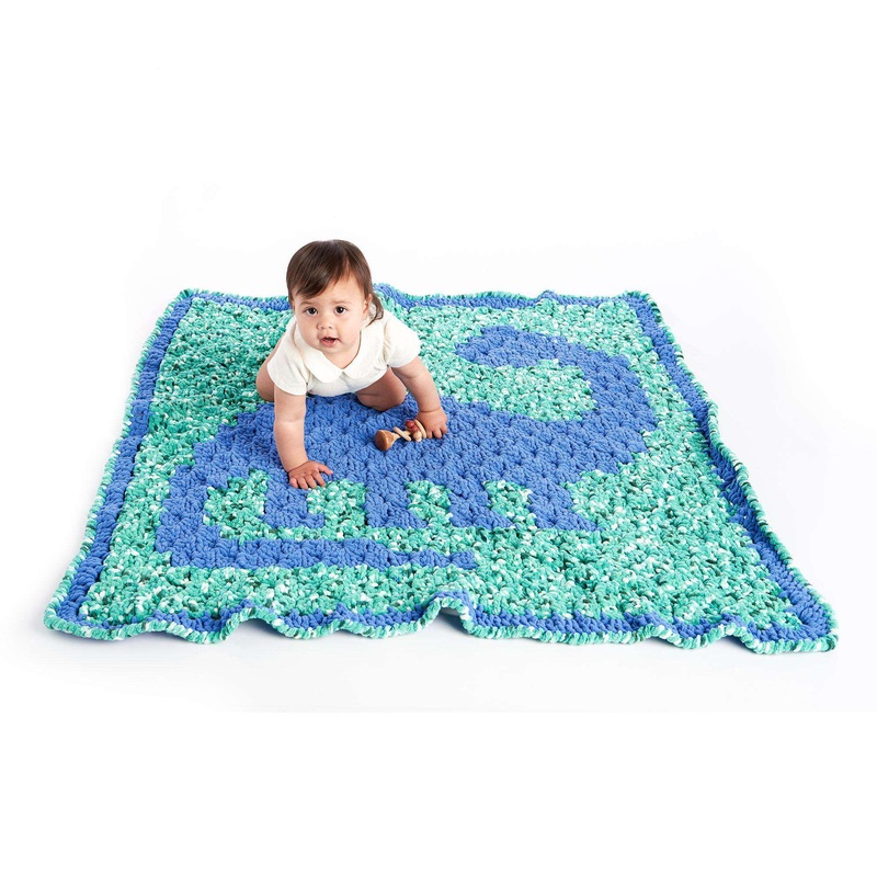 Bernat C2C Crochet Dino Blanket