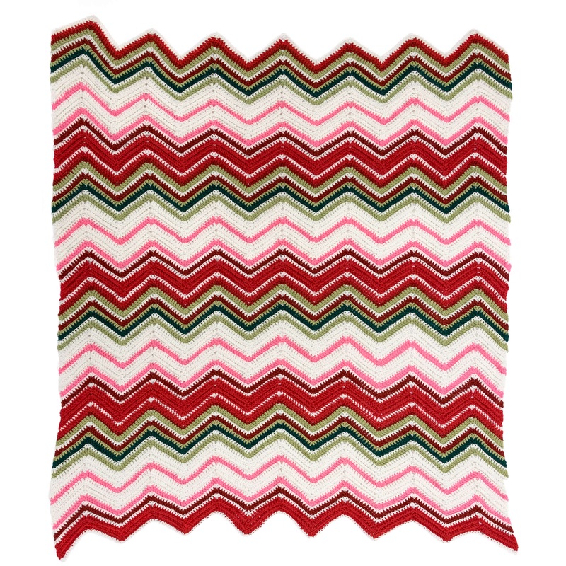 Red Heart Crochet Ripples of Joy Throw