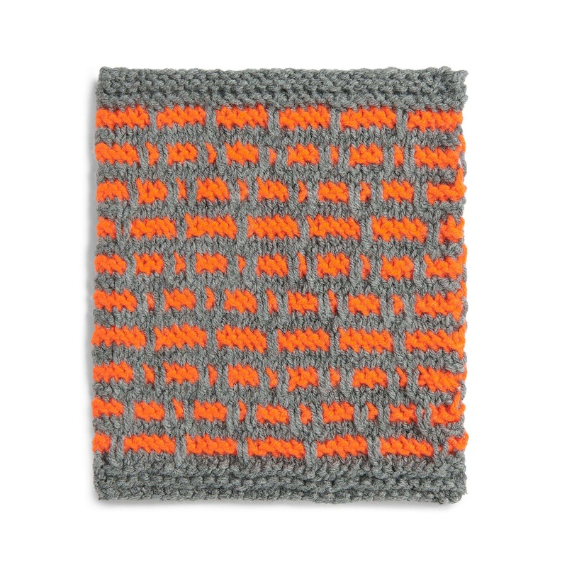Red Heart Knit Mosaic and Lattice Block