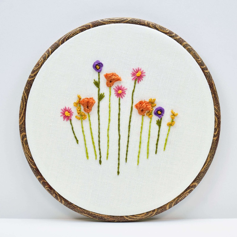 Anchor 3-D Flowers Hand Embroidery Design