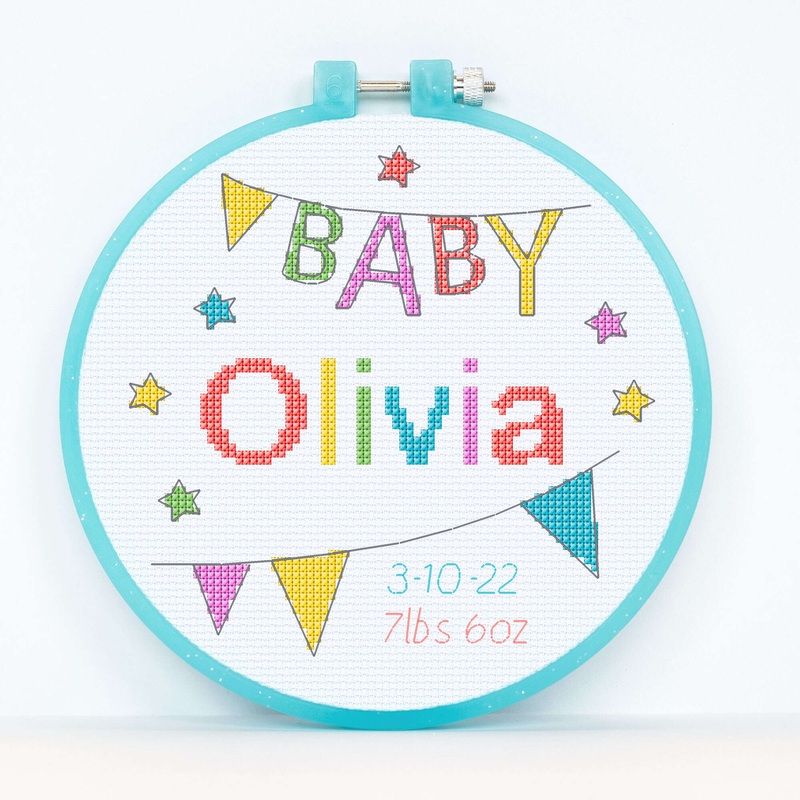 Anchor Embroidery New Baby Banner Cross Stitch Design