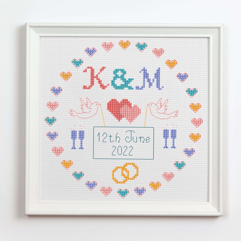 Anchor Embroidery Wedding Date Cross Stitch Design