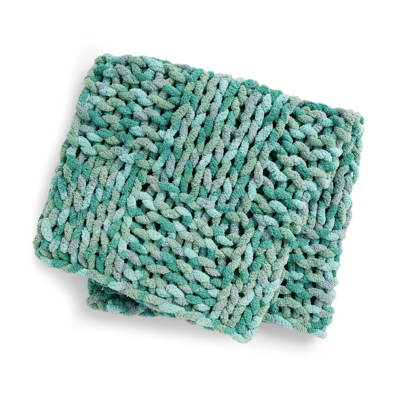 Bernat Basketweave Table Knit Blanket