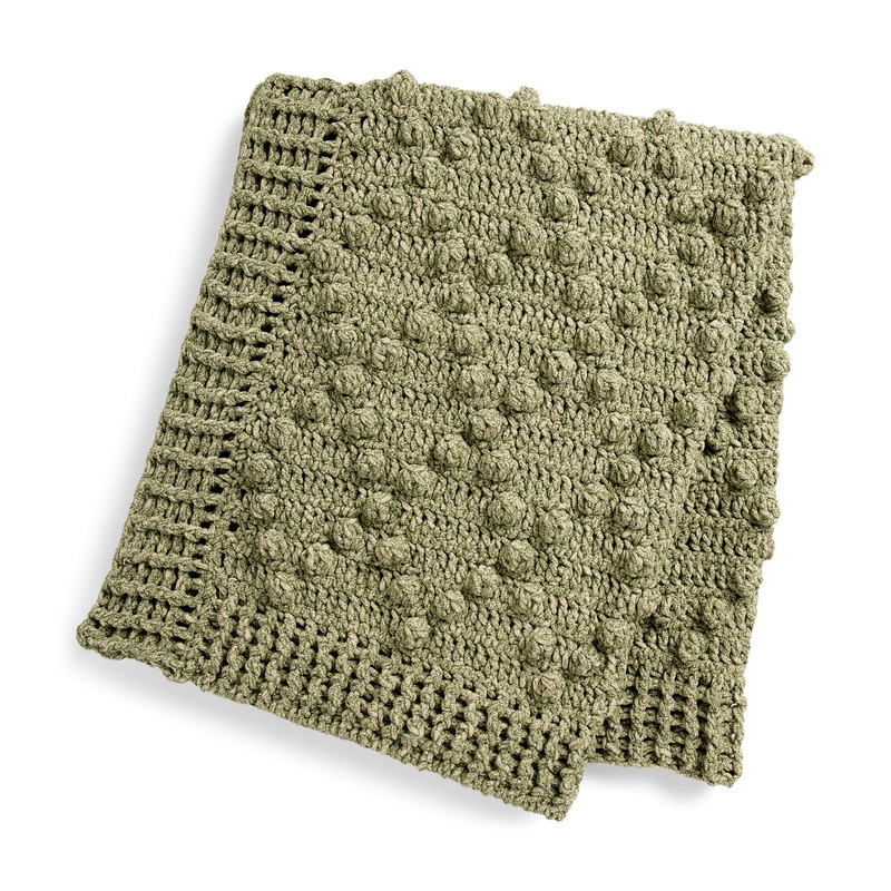 Bernat Blanket Speckle Crochet Diamond Popcorn Blanket