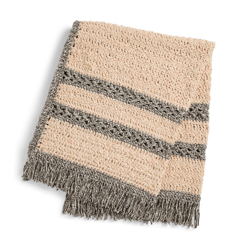 Bernat Chevron Bands Crochet Blanket