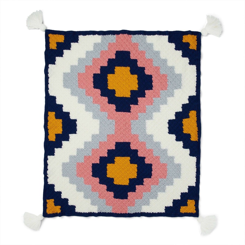 Red Heart Diamond Angles Crochet Blanket