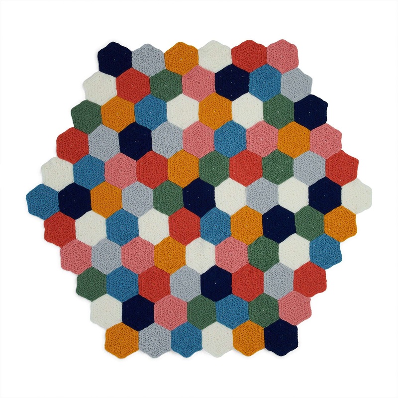 Red Heart Hexi-Quilt Crochet Blanket